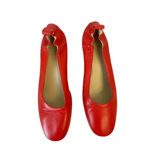 EVERLANE Red Leather Day Heel Shoes Women Size 9 - Picture 2 of 8